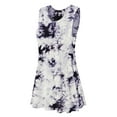 thumbnail image 1 of MBJ WDR1077 Womens Tie Dye Round Neck Sleeveless Trapeze Dress Tunic Top XXL WHITE_BLACK, 1 of 4