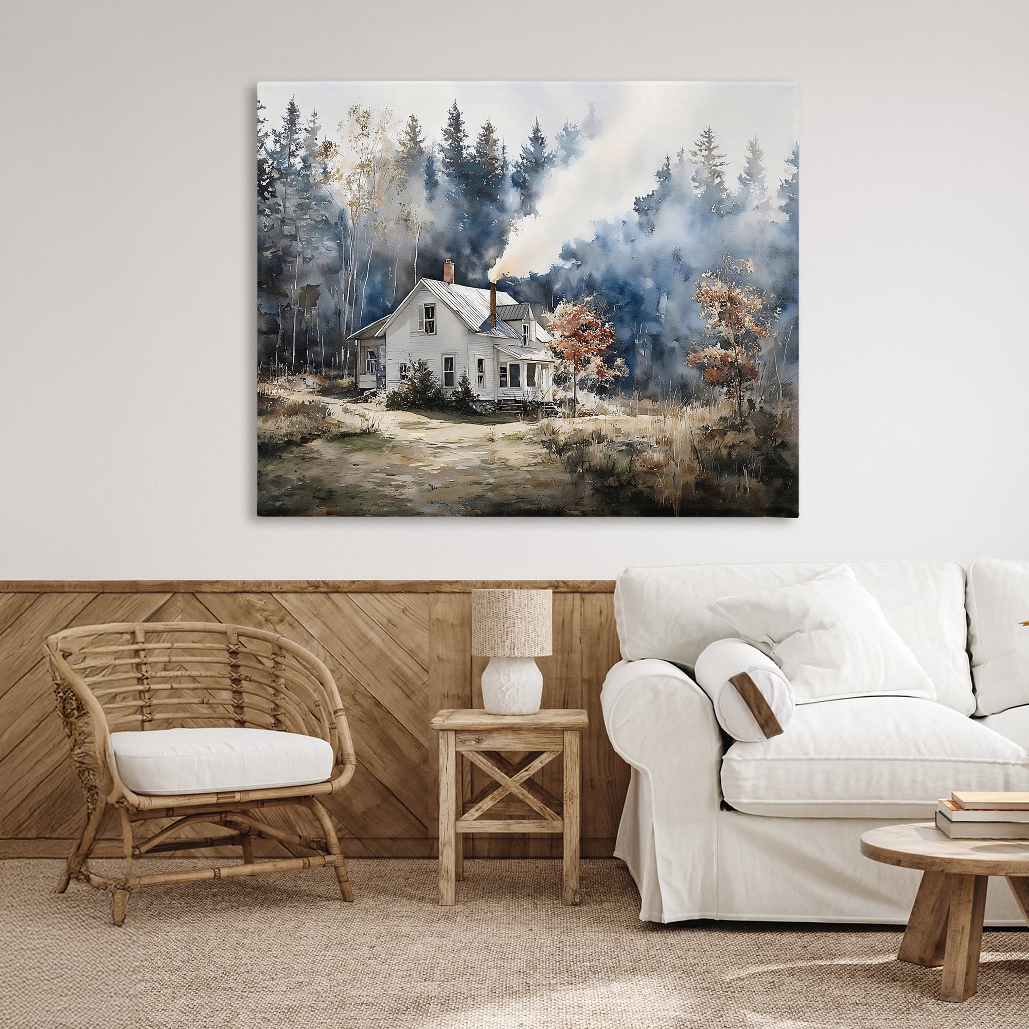 Stupell Industries Indigo Smoke at Woodland Cottage Canvas Wall Art, design by Franklyn Gregory