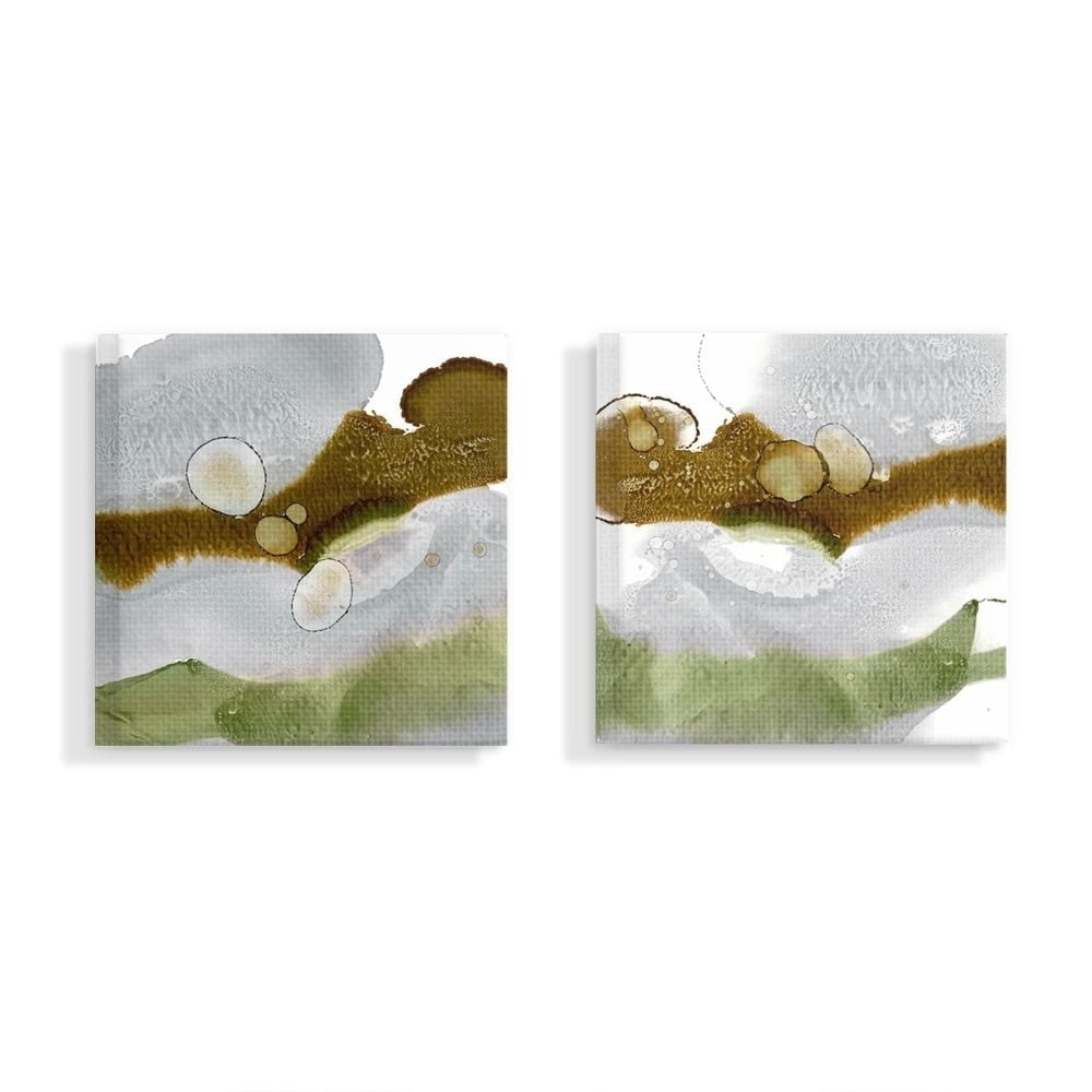 Stupell Home Décor Gold Green Liquid Abstract Paintings Canvas Wall Art by Ethan Harper