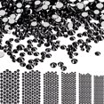 thumbnail image 1 of 3456 piezas de cristales de diamantes de imitación AB transparentes con parte trasera plana, gemas redondas, cristales de cristal de tamaño mixto, gemas para manualidades, uñas, ropa, zapatos, bolsas, 1 of 4