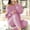 Pink, variant on Lounge Sets for Women Womens Ladies Round Neck Cable Knitted Warm 2PC Loungewear Suit Sets Tracksuit Homewear