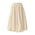 thumbnail image 3 of DJDLJWCJ Teen Girls Skirt Long Length Elastic Waist A Line Summer Skirt Stretch Soft Skirt with Pocket Beige Size 5T, 3 of 11