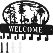 Lzvxtym Key Holder Wall Mounted Key Hooks for Wall Decorative with 7 Hooks Black Metal Key Organizer Rack Hanger for Entryway,Front Door,Hallway,Office 11.8" X 8.1"