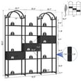 thumbnail image 4 of Casendy Large Arched Bookcase with 3 Storage Drawers, 83" Tall 5 Tier Metal Frame Bookshelf, Display Storage Shelf Book Shelf for Living Room, Black, 4 of 9