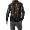 thumbnail image 4 of Cenuakty Men's Spring Autumn Sequins Shirt Long Sleeve Turn Down Collar Button Dot Shirts, 4 of 6