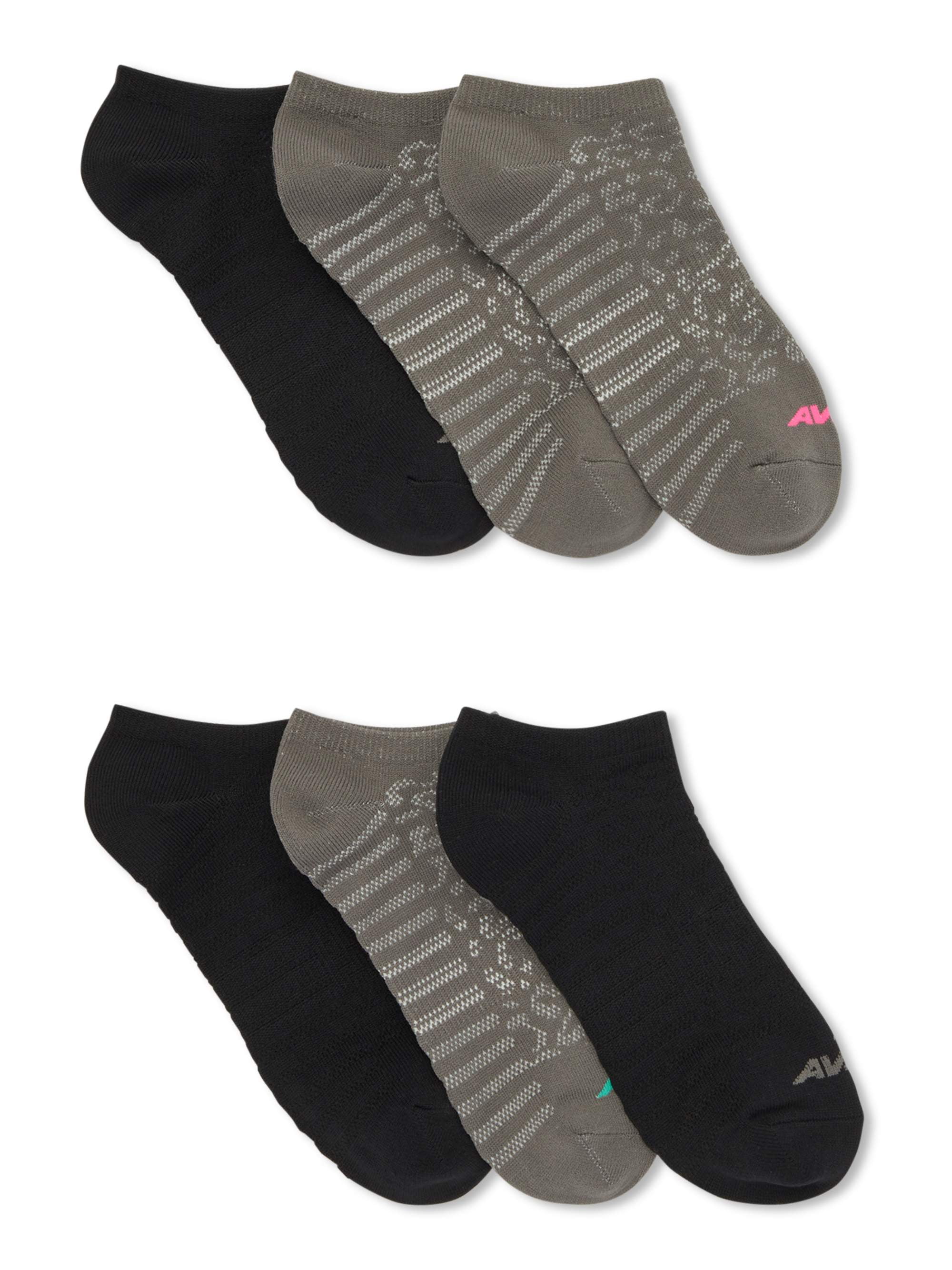Avia Women's Pro Tech Lightweight No Show Socks, 6 Pack