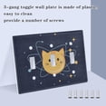thumbnail image 3 of Yayeee Toggle Light Switch Wall Plate 3-Gang 6.37"x4.48" Decorative Outlet Cover, Orange Cat Planet, 3 of 7