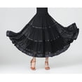 thumbnail image 4 of Elegante falda de baile latino para mujer, estilo vals, baile nacional estándar. Negro, 4 of 9