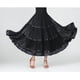 thumbnail image 4 of Falda de baile para mujer, estilo flamenco, estándar, vals, fiesta, larga, de malla, con vuelo Negro, 4 of 9