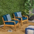 thumbnail image 2 of Christopher Knight Home Grenada Outdoor Wood Club Chair (Set of 2) by  Arm Chairs, Sets, Club Chairs Blue Wood, Acacia, Fabric, 2 of 5