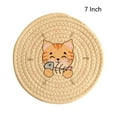 thumbnail image 6 of Round Braided Placemats Cartoon Cat Washable Cute Placemats for Kitchen Table 4.72/7 inch Round Table Mats, 6 of 6