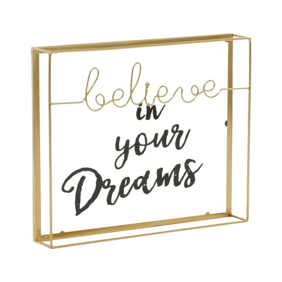 DecMode Text Believe Metal Decorative Sign, 1-Piece