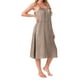 thumbnail image 4 of INSPIRAR CHIC Vestido de pijama sin mangas de satén para mujer, con tirantes de espagueti, vestido de noche midi de seda, talla L, caqui, 4 of 6