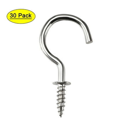 

Uxcell 1.5 Screw Eye Hooks Self Tapping Screws Screw-in Hanger Silver 30 Pack