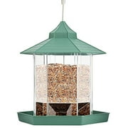 iFCOW Plastic Hanging Bird Feeder with Roof for Outdoor Garden Patio Backyard