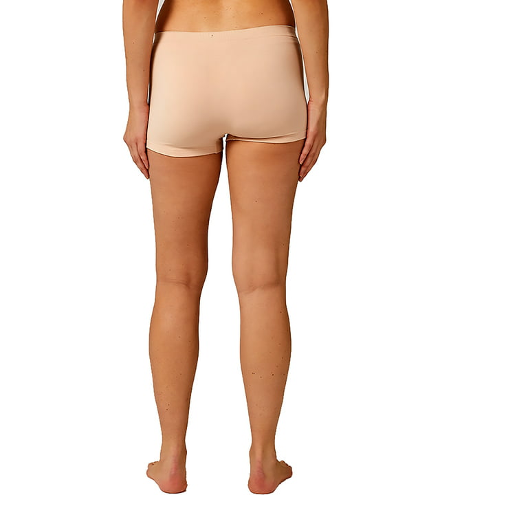 6 Count 32 Degrees Women's Seamless Stretch Comfort Boy Shorts - Tan -  Small 