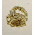 thumbnail image 2 of Lakshya Jewel LLC 14K Yellow Gold Plated CZ Trio His Her Bridal Set Ring Wedding, 2 of 3