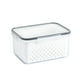 thumbnail image 1 of Cateissary Contenedores de almacenamiento de fruta fresca y organizada para refrigerador con cesta filtrable y aislamiento de aire Organizadores de utensilios de cocina Gris claro 1750ML, 1 of 6