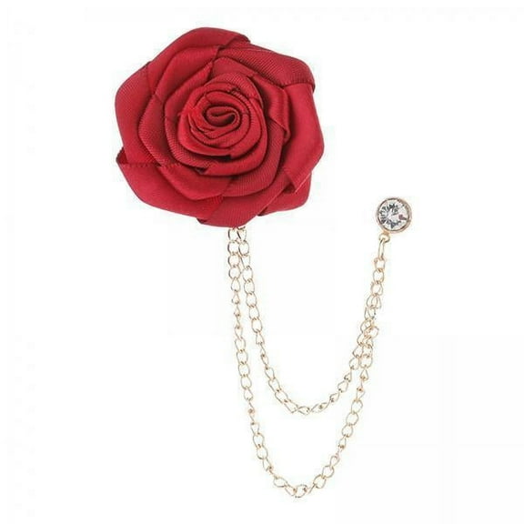 perfeclan 2xRose Flower Tassel Brooch Classy for Tie Hat Scarf Stage Performance Holiday