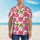 thumbnail image 2 of Balery Rose Flowers Camisas hawaianas de manga corta para hombre, camisas playeras de corte holgado, camisas de vacaciones con botones,Large, 2 of 7