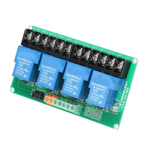 Relay 4 Channel Relay Module 30A Load Current With Optocoupler Isolation Supports High And Low Triger 5V 12Volt 24Volt Optional