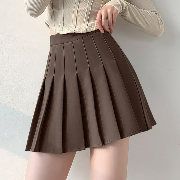 【NONCODE】Laminet pocket pleated skirt Ploknplq Knife Pleat Skirt for Women Solid Mini Length