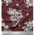 thumbnail image 1 of Soimoi Poly Georgette Fabric Leaves, & Rose Floral Fabric Prints by Yard 42 Inch Wide, 1 of 1