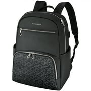 KROSER 15.6" Laptop Backpack Daypack Backpack with Triangle Pattern-Black