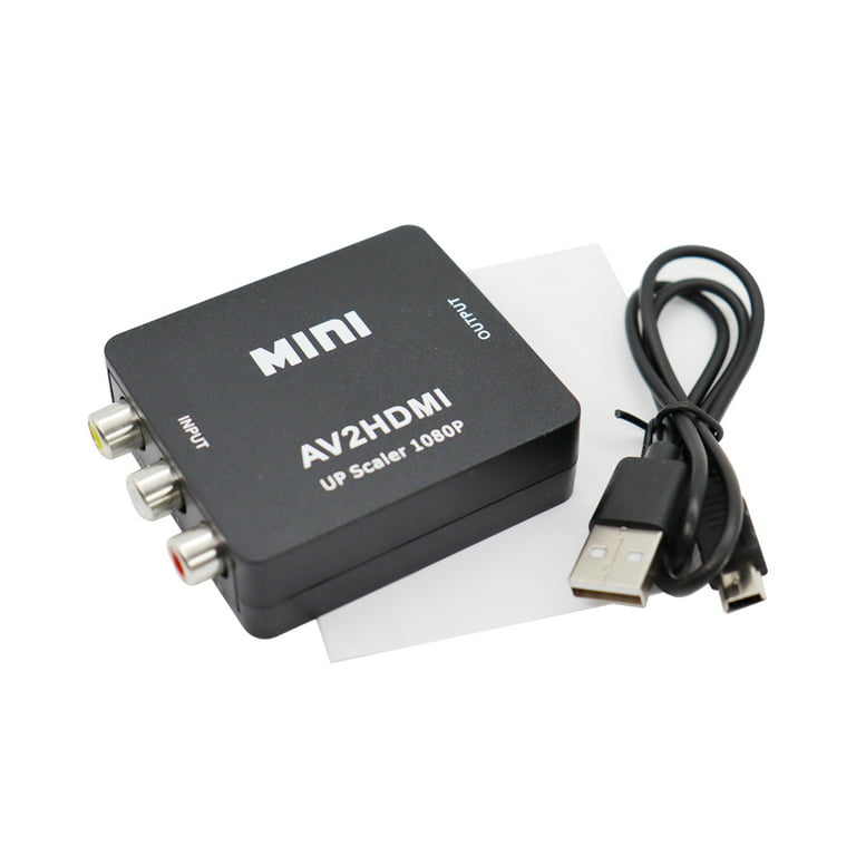 Adaptateur AV vers HDMI RCA AV/CVSB L/R, Scaler AV compatible avec hdmi,  boîtier de conversion vidéo HD 1080P, compatible avec NTSC PAL, HDMI