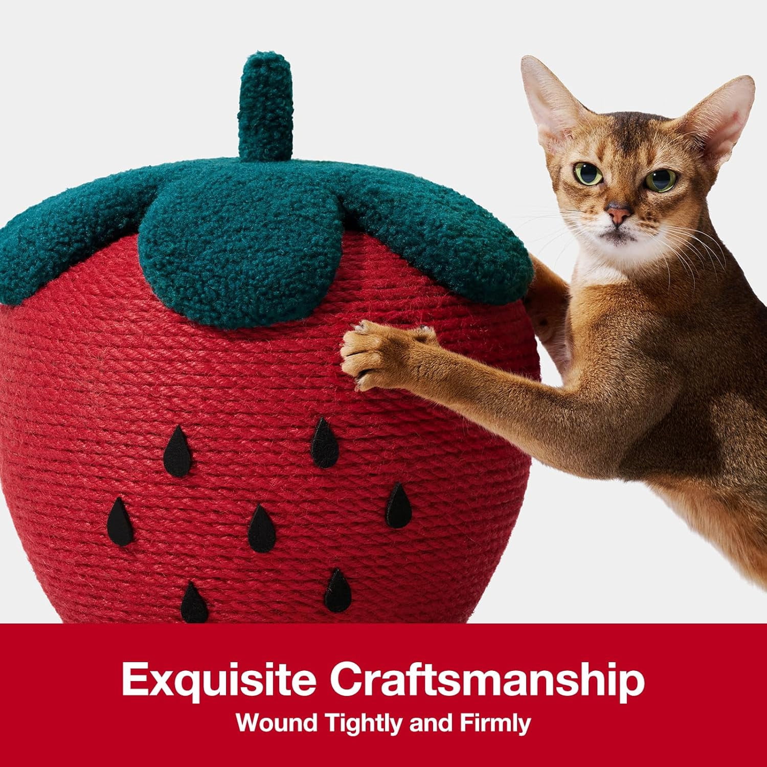 Cat Scratching Post with Jute Rope and Ball, Vertical Scratcher for Indoor Cats and Kittens