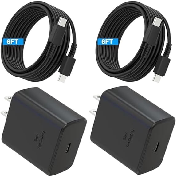 Eryueer for USB C Charger Block, 2 Pack 45W USB C Fast Charging Block with 6Ft Fast Charge Type C Cable Compatible with Galaxy S24 Ultra/S24/S23 Ultra/S23 /S23/S22/S21/S20/Note 20/Note 10 Android