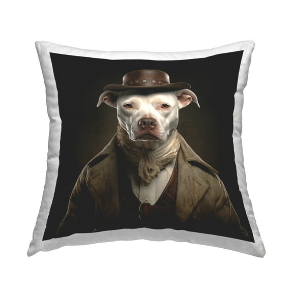 Stupell Industries Historical Fashion Pit Bull Decorative Printed Throw Pillow Design by RB