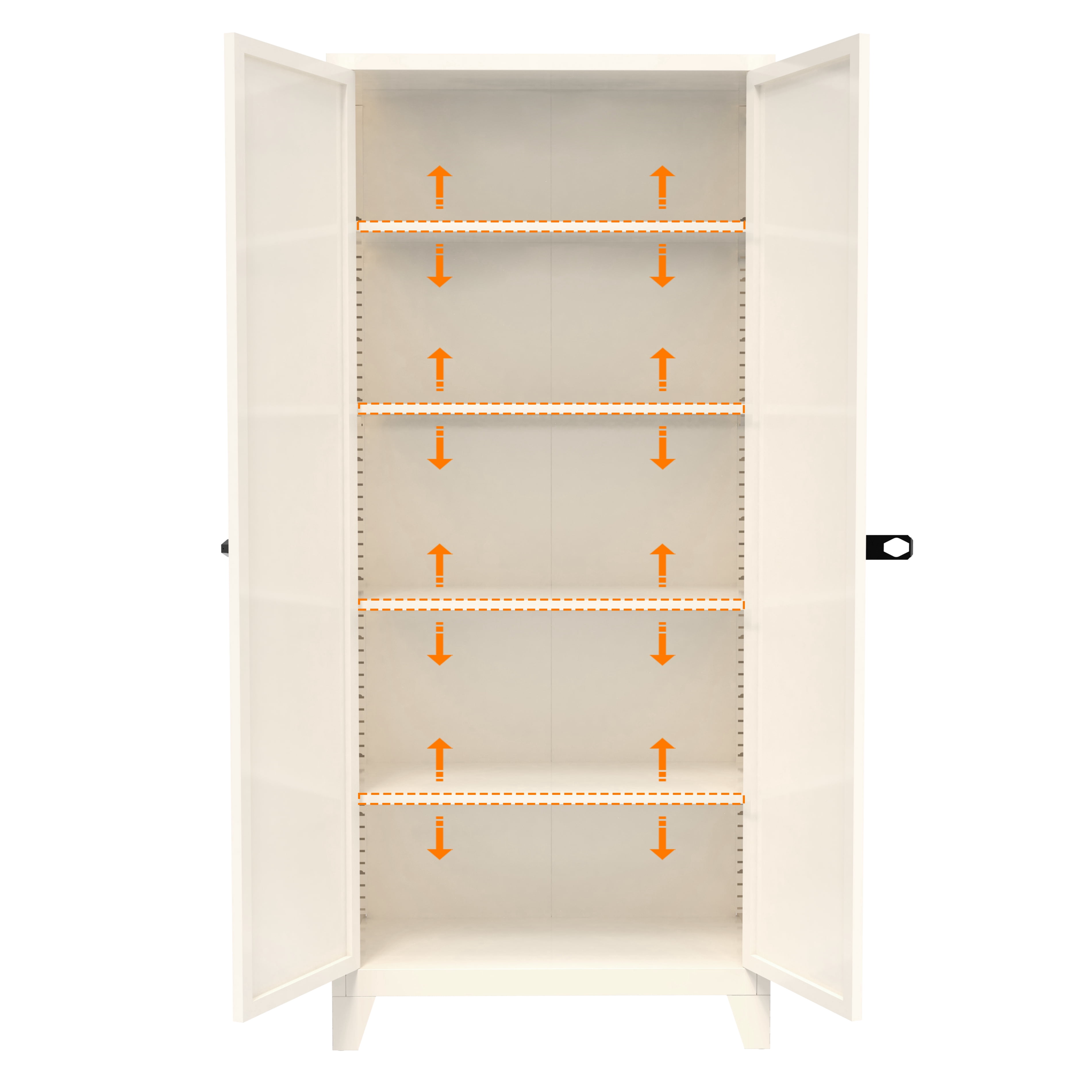 Mintazer 71" Tall Metal Storage Cabinet with Lockable 2 Door & Adjustable Shelves, Arched Freestanding Pantry Organizer for Kitchen Bedroom Office, Beige