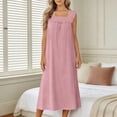 thumbnail image 2 of Admvng Women's Nightgown Sleeveless Square Neck Pajama Ruffled Straps Casual Sleep Dress, 2 of 9