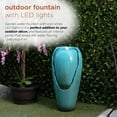 thumbnail image 6 of Alpine Corporation - 33" Tall Outdoor Antique Jar Water Fountain with LED Lights, Vintage Light Waterfall – Relaxing Garden Fountain for Patio, Deck, or Yard (Turquoise), 6 of 13