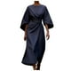 thumbnail image 1 of 2025 Vestido elegante de color liso para mujer con cintura alta, mangas murciélago, estilo informal, mezcla de poliéster, vestido de fiesta para todas las estaciones, 1 of 2