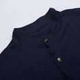 thumbnail image 7 of LIIPEE Men Shirts Casual Solid Color Short Sleeve Stand Neck Business Shirt Male Regular Fit Lightweight Fashion Tops Comfortable Breathable Soft Daily Shirts,Blue,L, 7 of 7