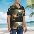 thumbnail image 3 of Fuzoiu Flower Field Skull Print Hawaiian Shirt for Men, Summer Beach Casual Short Sleeve Button Down Shirts, Men’s Beach Summer Shirts with Pocket,XX-Large, 3 of 7