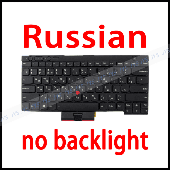 Clavier de Remplacement pour Ordinateur Portable pour Lenovo ThinkPad T430 T430S X230 X230T T530 L430 L530 04Y0490 04X1277 04X1315 Disposition USA/Russia RU Mouse point