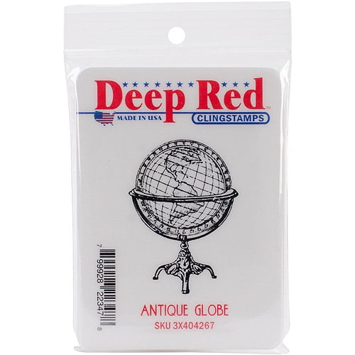 Deep Red Stamps Olde World Map Rubber Cling Stamps 