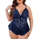 thumbnail image 1 of XmhyTop - Body de Lencería para Mujer Talla Grande (5XL) Marino, Sexy y de Encaje, Baby Doll de una Pieza, 1 of 3