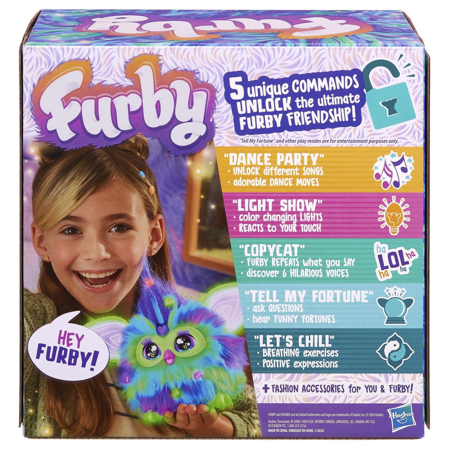 Furby Glow in the Dark Galaxy Edition Plush, Voice Activated, Interactive Toys, Ages 6+