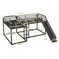 thumbnail image 4 of Harper & Bright Designs L-Shaped Bunk Bed, Full and Twin Size Bunk Bedframe with Slide and Short Ladder for Bedroom, Black, 4 of 12