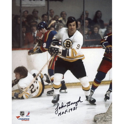 John Bucyk Boston Bruins Autographed 8" x 10" White Skate Photograph HOF 81 Inscription No Size by Fanatics Authentic