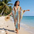 thumbnail image 6 of DISNIMO Cow Print Kaftan Dress for Women V Neck Batwing Sleeve Kaftan Maxi Dresses Lightweight Swimsuit Coverups Plus Size Summer Long Cover up for Bathing Suit, 6 of 7