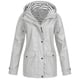 thumbnail image 1 of Puntoco Chaqueta de lluvia sólida para mujer, impermeable con capucha de talla grande para exteriores, resistente al viento Puntoco Puntoco-1, 1 of 5