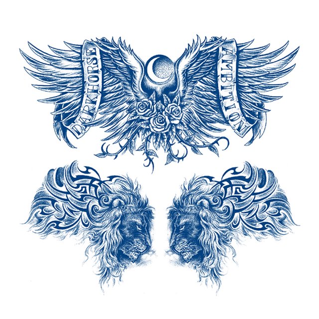 Tattoos Coole tatoeages Borsttattoos Waterdicht Cool Chest voor Heren Dames 15x28cm (V) 2st