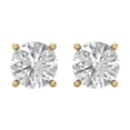 thumbnail image 3 of 4 Ct Round Cut Studs White Sapphire 18K Yellow Solid Solid Gold Everyday Dainty Earrings Screw Back, 3 of 7