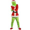 thumbnail image 2 of Disfraz de Navidad, friki navideño, ladrón, monstruo de pelo verde, máscara de Grinch, tocado, disfraz de fiesta, 2 of 2