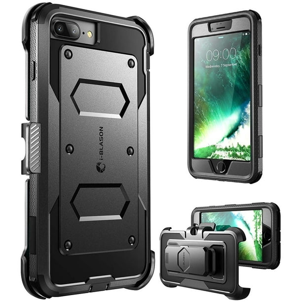 i-Blason-iPhone 7 Plus Case, [Armorbox]built in Bumper Case-Black